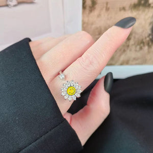 Flower Smiley Anxiety Fidget Spinner Ring - Perimade & Co.