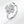 Silver ring with a floral design on a light gray background