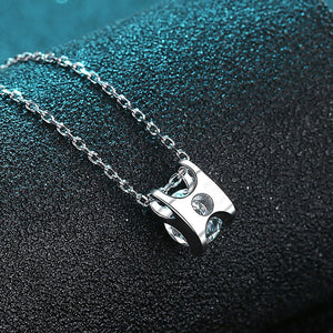 Four - Prong Moissanite Box Chain Necklace - Perimade & Co.