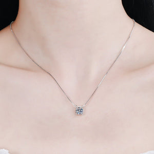 Four - Prong Moissanite Box Chain Necklace - Perimade & Co.