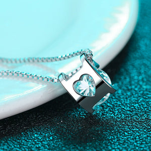 Four - Prong Moissanite Box Chain Necklace - Perimade & Co.
