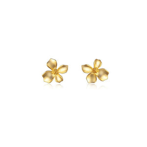 Gold Flower Petal Statement Stud Earrings - Perimade & Co.