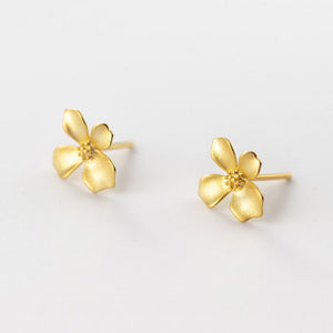 Gold Flower Petal Statement Stud Earrings - Perimade & Co.