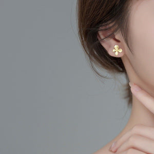 Gold Flower Petal Statement Stud Earrings - Perimade & Co.