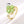 Gold ring with green four-leaf clover design on a white background