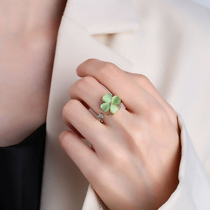Green Four Leaf Clover Fidget Spinner Ring - Perimade & Co.