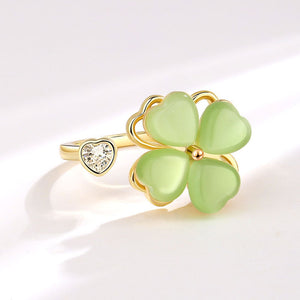 Green Four Leaf Clover Fidget Spinner Ring - Perimade & Co.