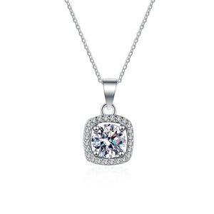 Halo Moissanite Wedding Charm Necklace - Perimade & Co.