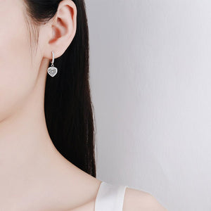 Heart Moissanite Halo Dangle Drop Earrings - Perimade & Co.
