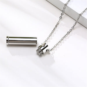 Human Ash Cylinder Urn Pendant Necklace - Perimade & Co.