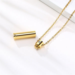 Human Ash Cylinder Urn Pendant Necklace - Perimade & Co.
