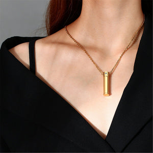 Human Ash Cylinder Urn Pendant Necklace - Perimade & Co.