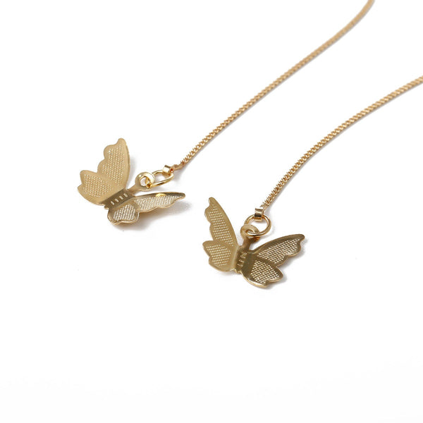 Butterfly Dangle Drop Threader Earrings