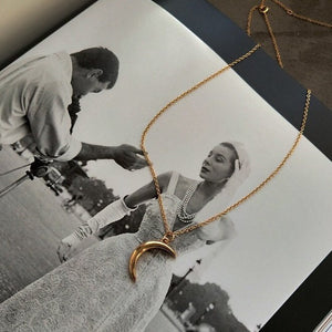 Crescent Moon Charm Pendant Necklace