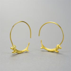 Dachshund Dog Statement Hoop Earrings