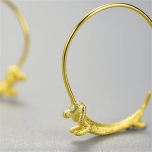 Dachshund Dog Statement Hoop Earrings
