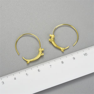 Dachshund Dog Statement Hoop Earrings