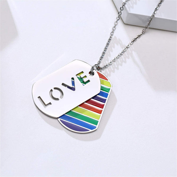 Rainbow LGBTQ Pride Love Necklace