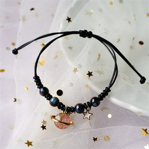 Planet Moon Star Couple Matching Rope Bracelet