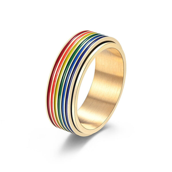 Rainbow LGBTQ Pride Fidget Spinner Ring