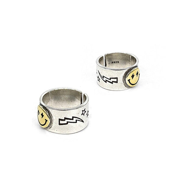 Smiley Face Couple Matching Ring