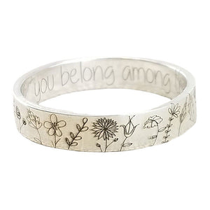 Butterfly Wildflower Matching Band Ring