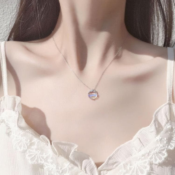 Mystical Glow: Opal Moon Necklace & Choker - Fire Opal Moon Pendant –  Trending Silver Gifts