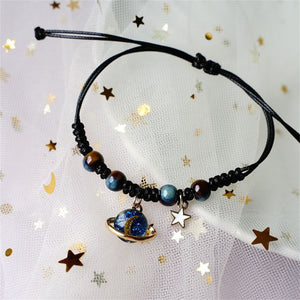 Planet Moon Star Couple Matching Rope Bracelet