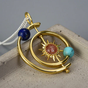 Solar System Sun Planet Statement Necklace