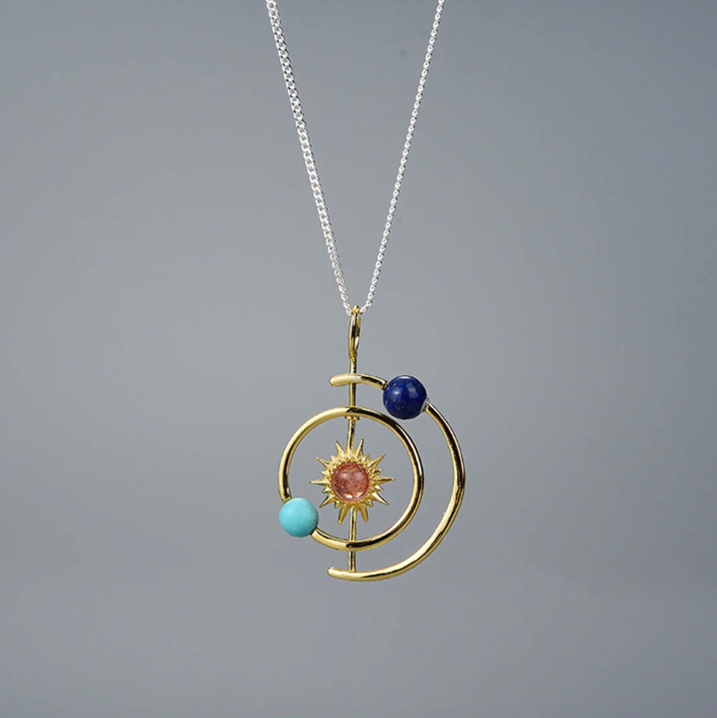 Planet Necklace Blue Planets Necklace, Galaxy Pendant Necklaces, Planets  Gifts, Planet Chain | Fruugo NZ