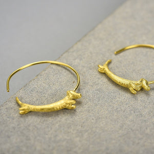 Dachshund Dog Statement Hoop Earrings