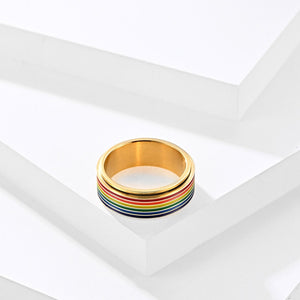 Rainbow LGBTQ Pride Fidget Spinner Ring