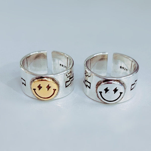 Smiley Face Couple Matching Ring