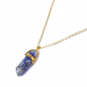 Crystal Raw Stone Healing Pendant Necklace