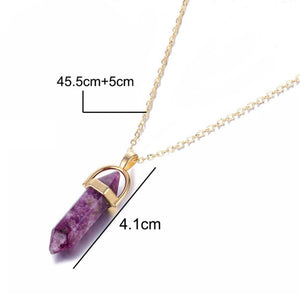 Crystal Raw Stone Healing Pendant Necklace