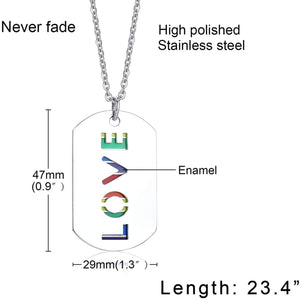 Rainbow LGBTQ Pride Love Charm Necklace