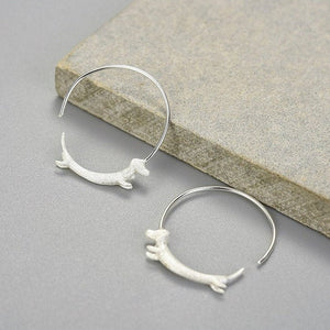 Dachshund Dog Statement Hoop Earrings