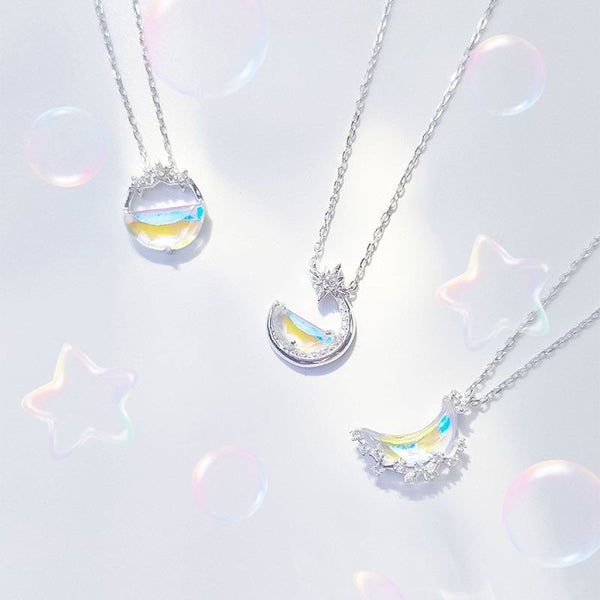 Moon Star Opal Pendant Necklace
