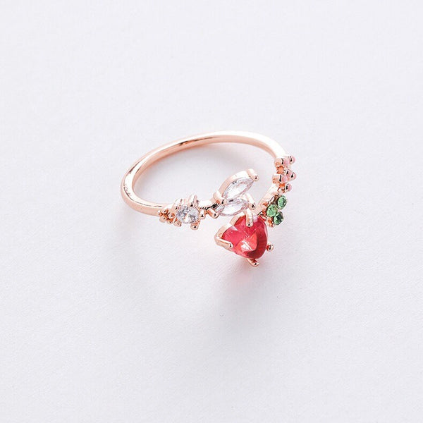 Dainty Cute Heart Flower Stackable Ring