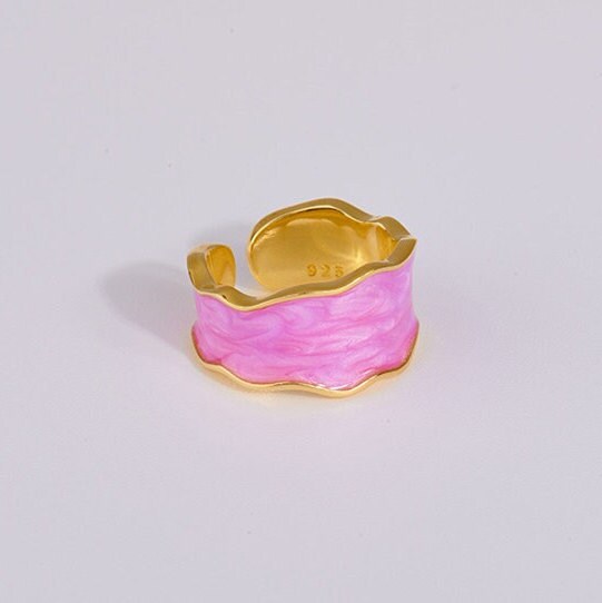 Color Enamel Free Form Band Ring