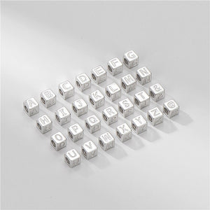 Cubic Letter Bead Name Charm Necklace