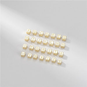 Cubic Letter Bead Name Charm Necklace