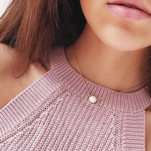 Sun Moon Opal Double Layering Necklace