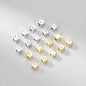 Cubic Letter Bead Name Charm Necklace