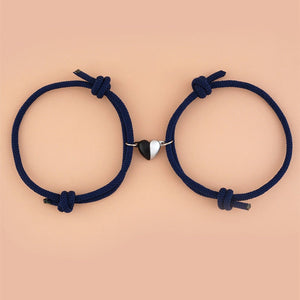 Magnetic Heart Couple Matching Rope Bracelet