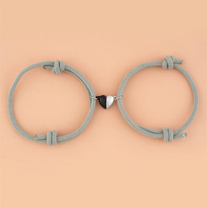 Magnetic Heart Couple Matching Rope Bracelet