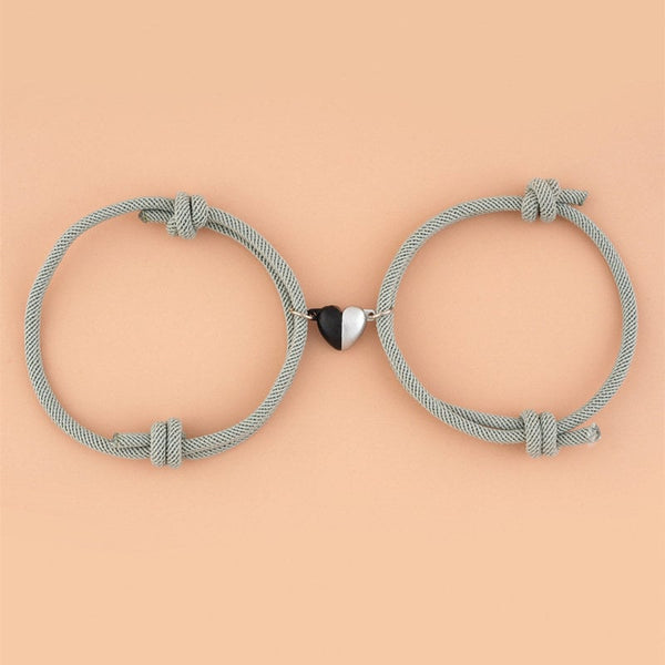 Heart Magnetic Bracelets for Couples Marble & Black | CreateConfidence