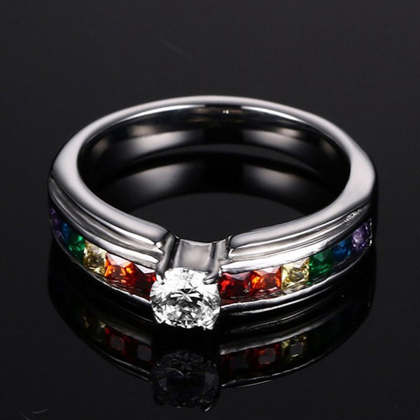 Rainbow LGBTQ Pride Engagement Ring