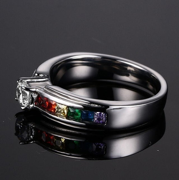 Rainbow LGBTQ Pride Engagement Ring