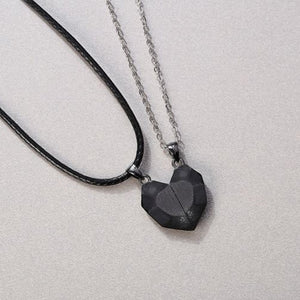 Magnetic Heart Couple Matching Rope Necklace